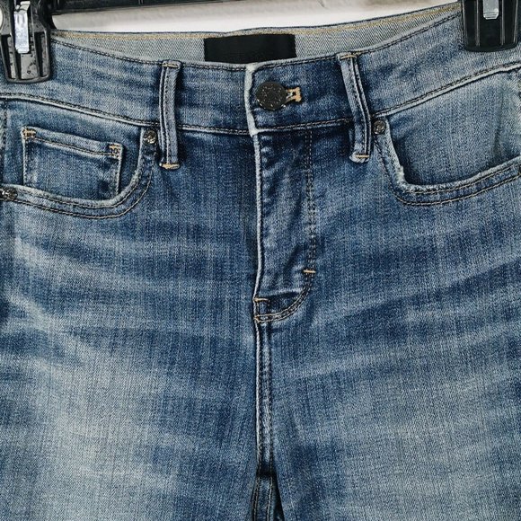 White House Black Market High Rise Straight Jeans Sz 2 Petite(2P) Beaded - Picture 8 of 16